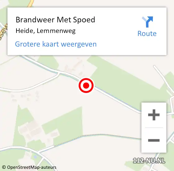 Locatie op kaart van de 112 melding: Brandweer Met Spoed Naar Heide, Lemmenweg op 8 januari 2018 06:12