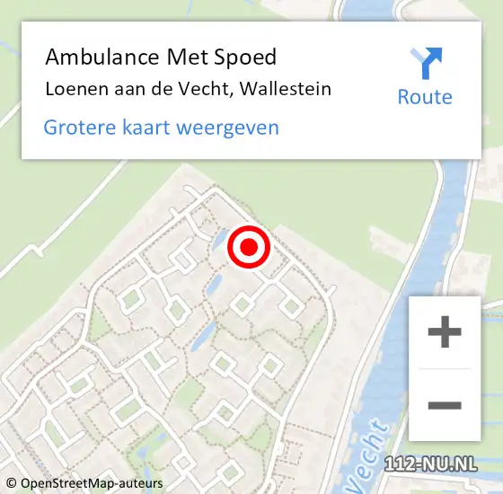 Locatie op kaart van de 112 melding: Ambulance Met Spoed Naar Loenen aan de Vecht, Wallestein op 8 januari 2018 07:40