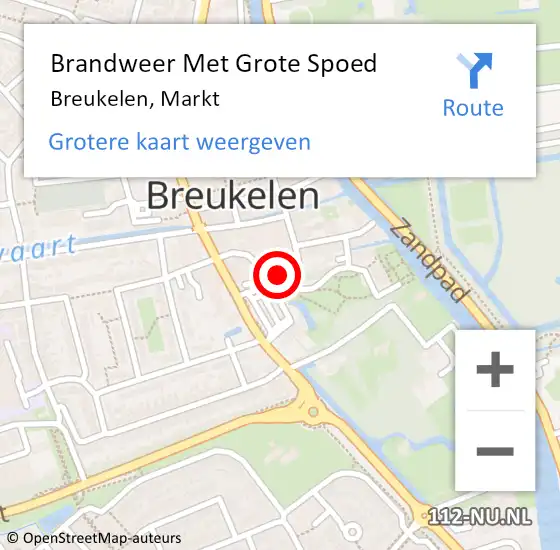 Locatie op kaart van de 112 melding: Brandweer Met Grote Spoed Naar Breukelen, Markt op 8 januari 2018 07:41