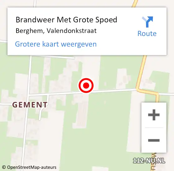 Locatie op kaart van de 112 melding: Brandweer Met Grote Spoed Naar Berghem, Valendonkstraat op 8 januari 2018 08:39