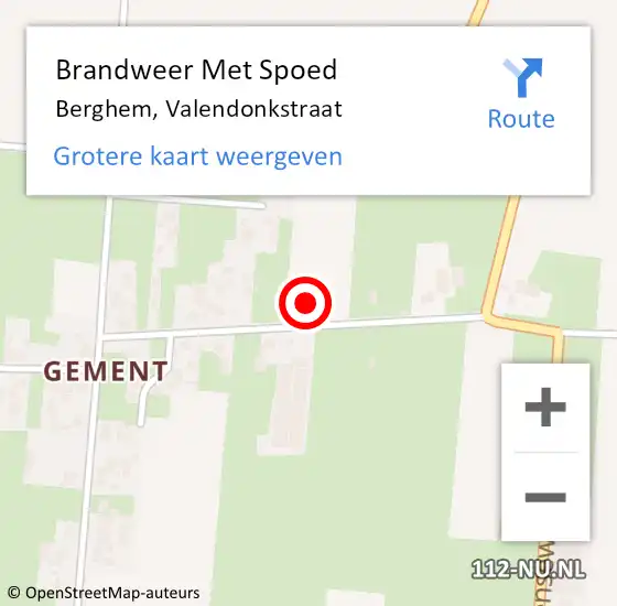 Locatie op kaart van de 112 melding: Brandweer Met Spoed Naar Berghem, Valendonkstraat op 8 januari 2018 08:54