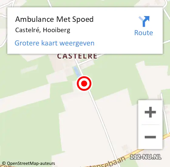 Locatie op kaart van de 112 melding: Ambulance Met Spoed Naar Castelré, Hooiberg op 8 januari 2018 09:40