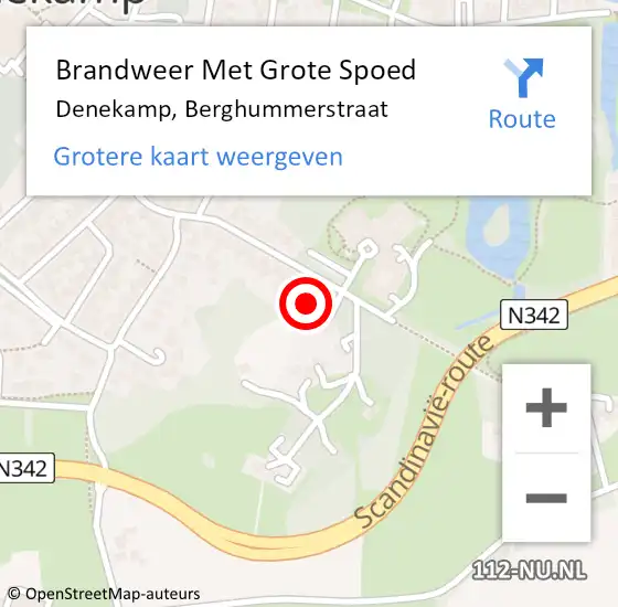 Locatie op kaart van de 112 melding: Brandweer Met Grote Spoed Naar Denekamp, Berghummerstraat op 8 januari 2018 09:52