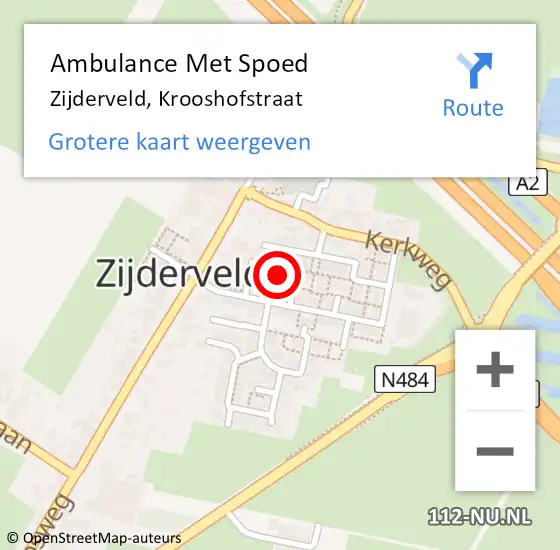 Locatie op kaart van de 112 melding: Ambulance Met Spoed Naar Zijderveld, Krooshofstraat op 8 januari 2018 10:18