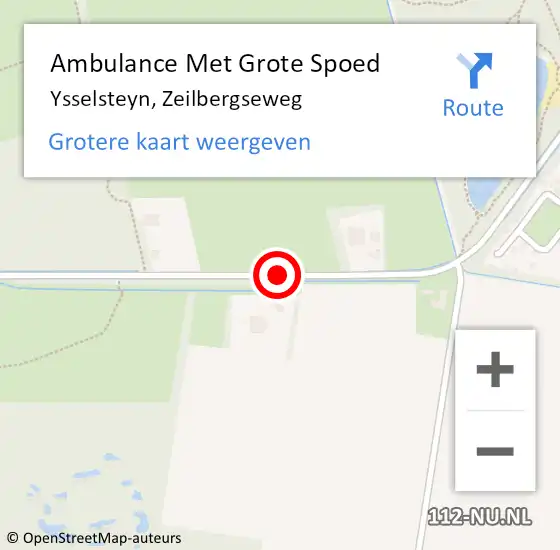 Locatie op kaart van de 112 melding: Ambulance Met Grote Spoed Naar Ysselsteyn, Zeilbergseweg op 8 januari 2018 13:33