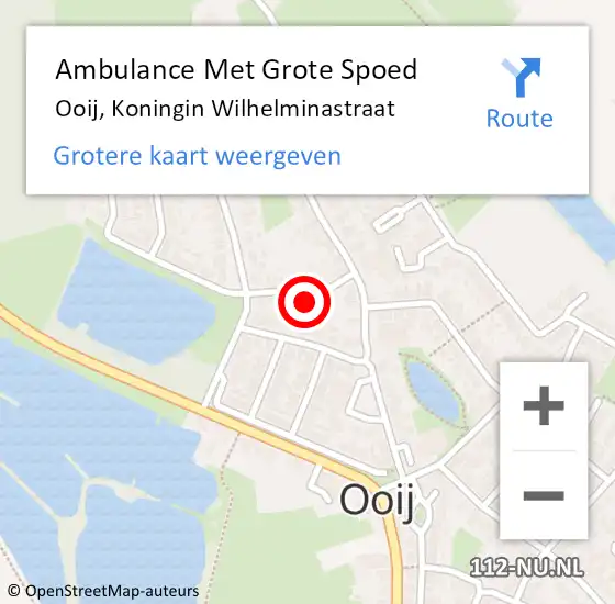 Locatie op kaart van de 112 melding: Ambulance Met Grote Spoed Naar Ooij, Koningin Wilhelminastraat op 8 januari 2018 13:36