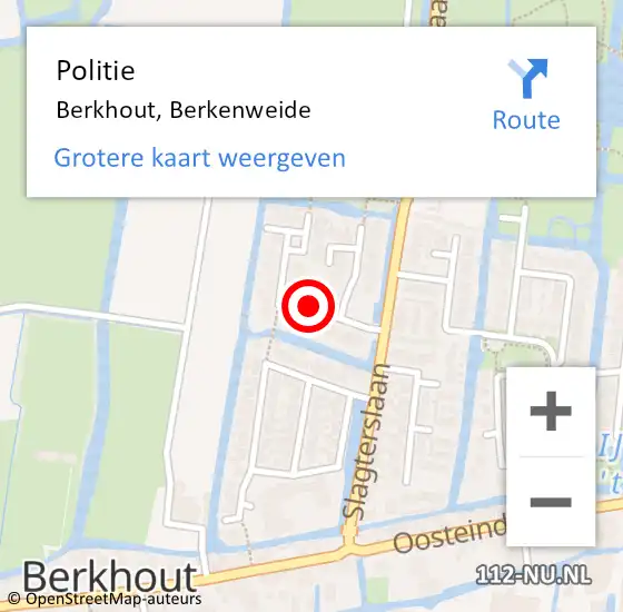 Locatie op kaart van de 112 melding: Politie Berkhout, Berkenweide op 8 januari 2018 14:47