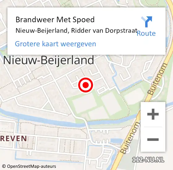 Locatie op kaart van de 112 melding: Brandweer Met Spoed Naar Nieuw-Beijerland, Ridder van Dorpstraat op 8 januari 2018 15:00