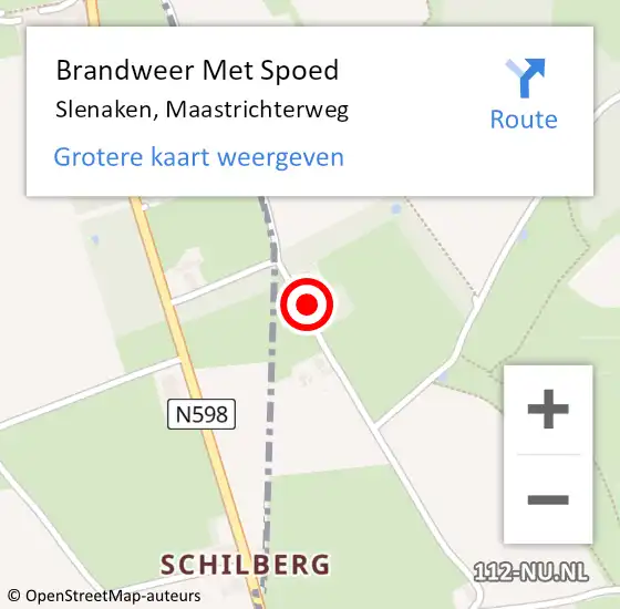 Locatie op kaart van de 112 melding: Brandweer Met Spoed Naar Slenaken, Maastrichterweg op 8 januari 2018 15:04