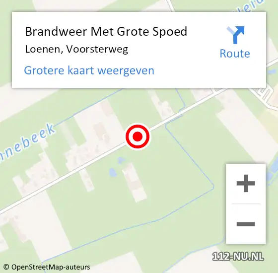 Locatie op kaart van de 112 melding: Brandweer Met Grote Spoed Naar Loenen, Voorsterweg op 12 februari 2014 14:25