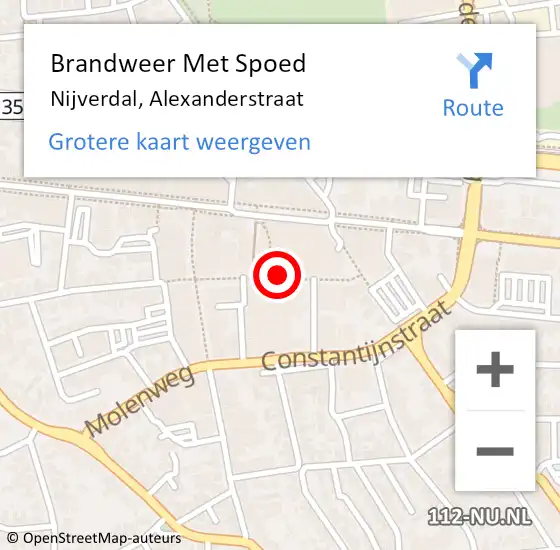 Locatie op kaart van de 112 melding: Brandweer Met Spoed Naar Nijverdal, Alexanderstraat op 8 januari 2018 15:49