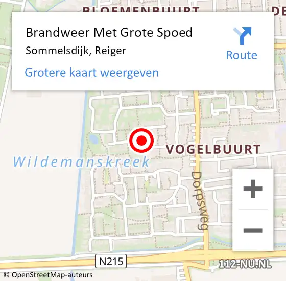 Locatie op kaart van de 112 melding: Brandweer Met Grote Spoed Naar Sommelsdijk, Reiger op 8 januari 2018 16:23