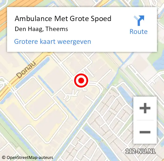 Locatie op kaart van de 112 melding: Ambulance Met Grote Spoed Naar Den Haag, Theems op 8 januari 2018 16:24