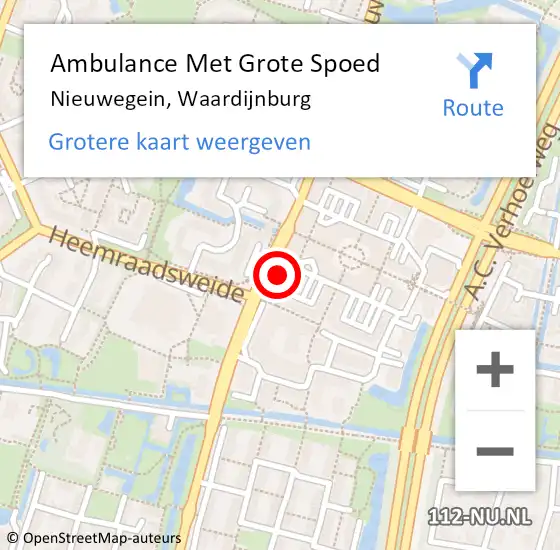 Locatie op kaart van de 112 melding: Ambulance Met Grote Spoed Naar Nieuwegein, Waardijnburg op 8 januari 2018 18:40