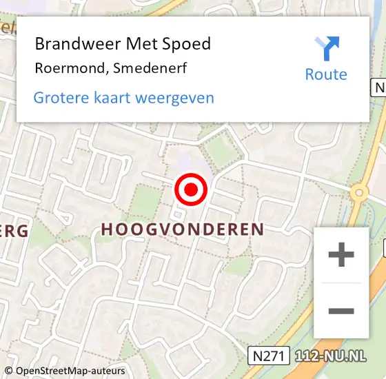 Locatie op kaart van de 112 melding: Brandweer Met Spoed Naar Roermond, Smedenerf op 8 januari 2018 19:30