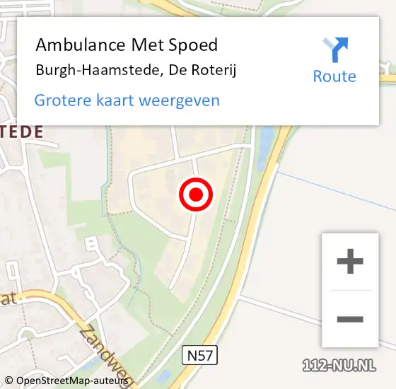 Locatie op kaart van de 112 melding: Ambulance Met Spoed Naar Burgh-Haamstede, De Roterij op 8 januari 2018 20:14