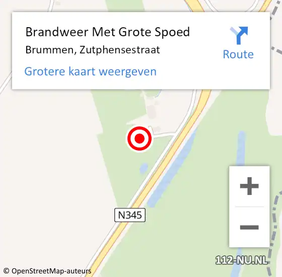 Locatie op kaart van de 112 melding: Brandweer Met Grote Spoed Naar Brummen, Zutphensestraat op 8 januari 2018 20:24