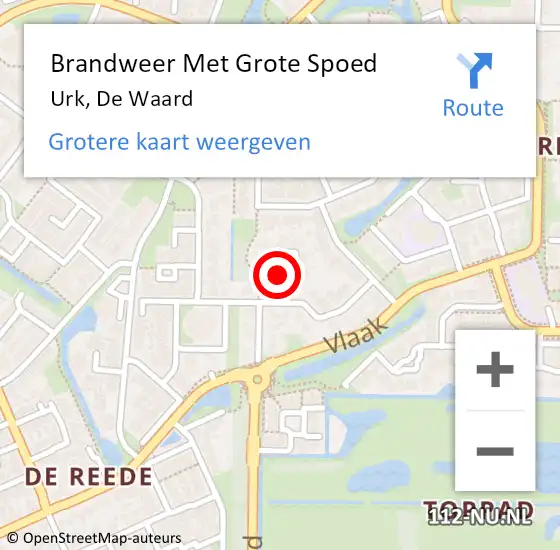 Locatie op kaart van de 112 melding: Brandweer Met Grote Spoed Naar Urk, De Waard op 8 januari 2018 20:32