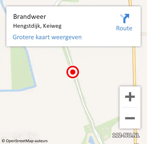 Locatie op kaart van de 112 melding: Brandweer Hengstdijk, Keiweg op 8 januari 2018 20:44