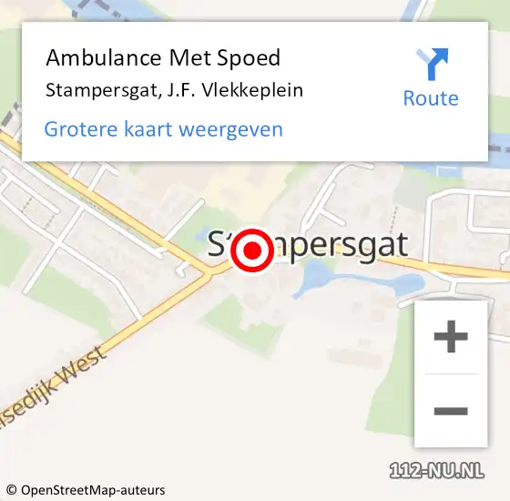 Locatie op kaart van de 112 melding: Ambulance Met Spoed Naar Stampersgat, J.F. Vlekkeplein op 8 januari 2018 20:56