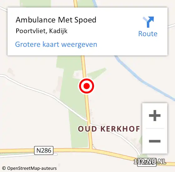 Locatie op kaart van de 112 melding: Ambulance Met Spoed Naar Poortvliet, Kadijk op 8 januari 2018 21:31