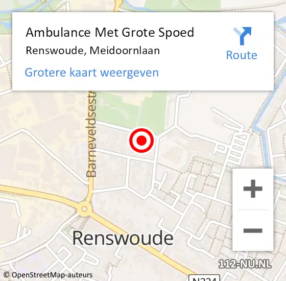 Locatie op kaart van de 112 melding: Ambulance Met Grote Spoed Naar Renswoude, Meidoornlaan op 8 januari 2018 22:35