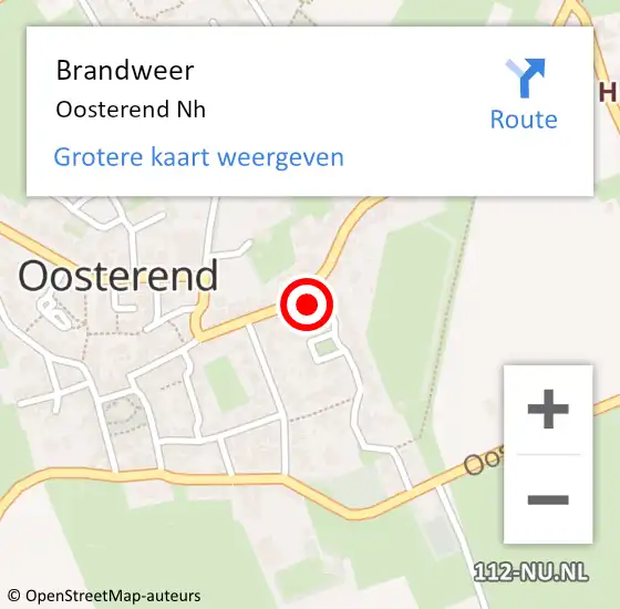 Locatie op kaart van de 112 melding: Brandweer Oosterend Nh op 8 januari 2018 22:52