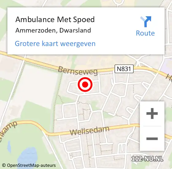 Locatie op kaart van de 112 melding: Ambulance Met Spoed Naar Ammerzoden, Dwarsland op 8 januari 2018 23:17