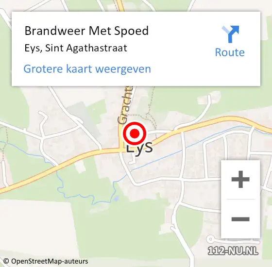 Locatie op kaart van de 112 melding: Brandweer Met Spoed Naar Eys, Sint Agathastraat op 9 januari 2018 04:33