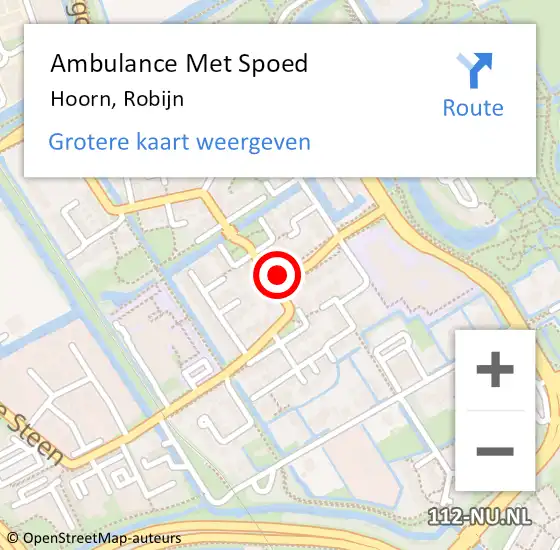 Locatie op kaart van de 112 melding: Ambulance Met Spoed Naar Hoorn, Robijn op 9 januari 2018 05:22