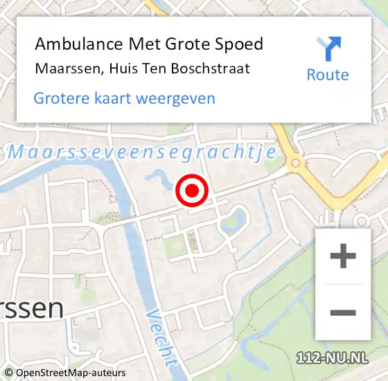 Locatie op kaart van de 112 melding: Ambulance Met Grote Spoed Naar Maarssen, Huis Ten Boschstraat op 9 januari 2018 07:21