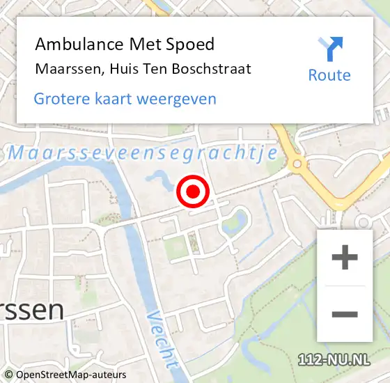 Locatie op kaart van de 112 melding: Ambulance Met Spoed Naar Maarssen, Huis Ten Boschstraat op 9 januari 2018 08:14