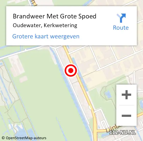 Locatie op kaart van de 112 melding: Brandweer Met Grote Spoed Naar Oudewater, Kerkwetering op 9 januari 2018 08:20