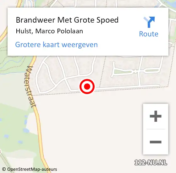 Locatie op kaart van de 112 melding: Brandweer Met Grote Spoed Naar Hulst, Marco Pololaan op 9 januari 2018 09:19