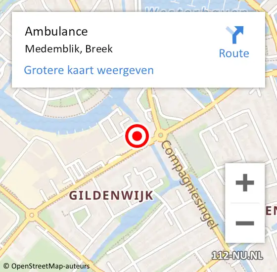 Locatie op kaart van de 112 melding: Ambulance Medemblik, Breek op 12 februari 2014 15:47