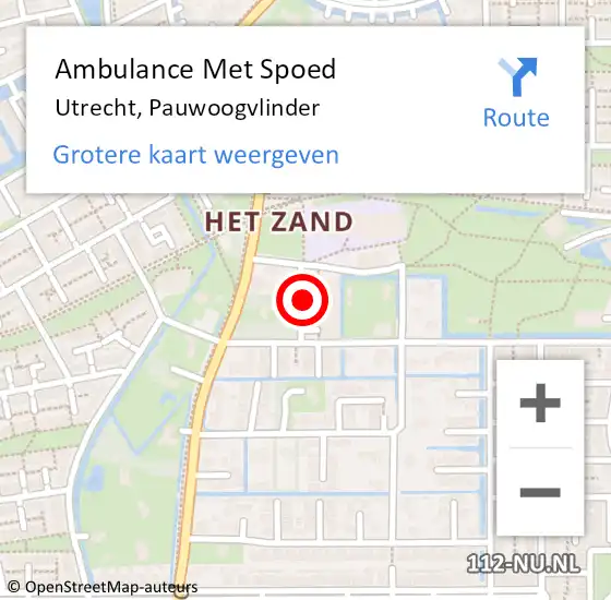 Locatie op kaart van de 112 melding: Ambulance Met Spoed Naar Utrecht, Pauwoogvlinder op 9 januari 2018 11:36