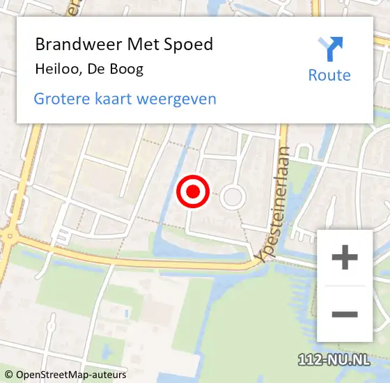 Locatie op kaart van de 112 melding: Brandweer Met Spoed Naar Heiloo, De Boog op 9 januari 2018 12:52