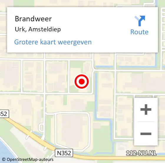 Locatie op kaart van de 112 melding: Brandweer Urk, Amsteldiep op 9 januari 2018 14:15