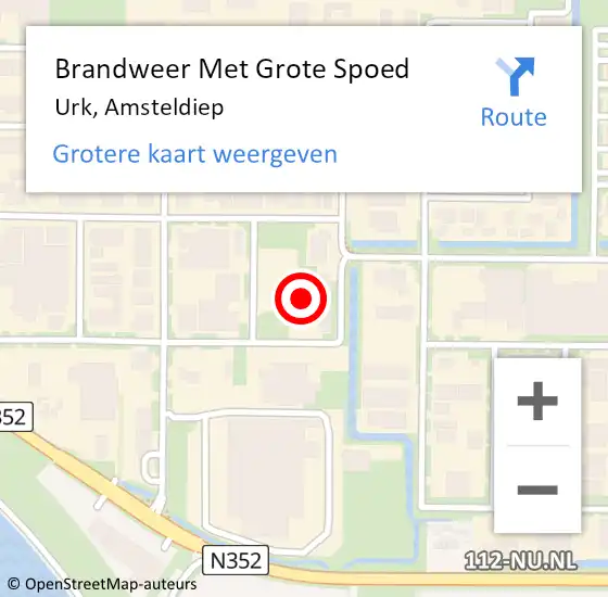 Locatie op kaart van de 112 melding: Brandweer Met Grote Spoed Naar Urk, Amsteldiep op 9 januari 2018 14:16