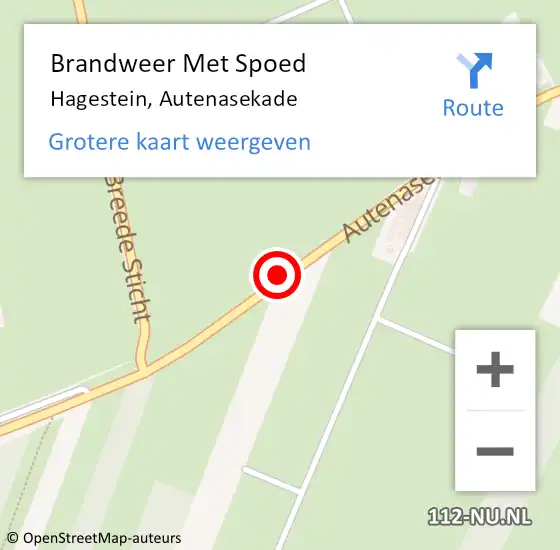 Locatie op kaart van de 112 melding: Brandweer Met Spoed Naar Hagestein, Autenasekade op 9 januari 2018 14:31