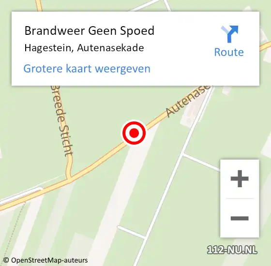 Locatie op kaart van de 112 melding: Brandweer Geen Spoed Naar Hagestein, Autenasekade op 9 januari 2018 14:36