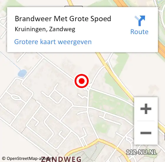 Locatie op kaart van de 112 melding: Brandweer Met Grote Spoed Naar Kruiningen, Zandweg op 9 januari 2018 15:30