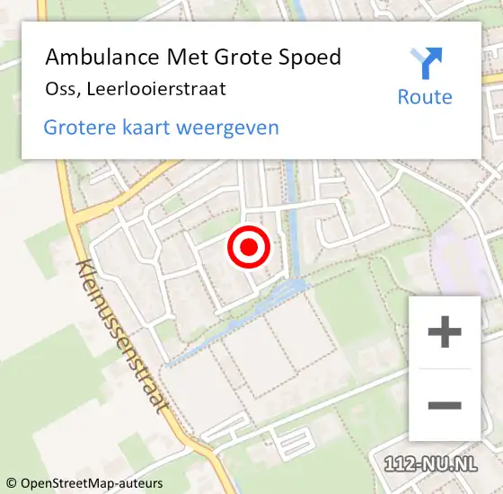 Locatie op kaart van de 112 melding: Ambulance Met Grote Spoed Naar Oss, Leerlooierstraat op 9 januari 2018 19:00