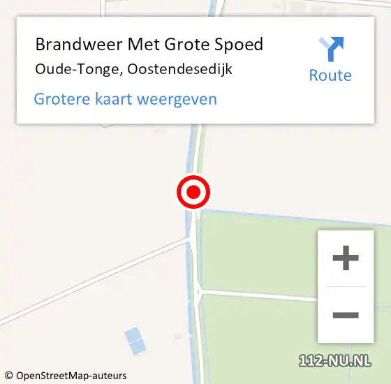 Locatie op kaart van de 112 melding: Brandweer Met Grote Spoed Naar Oude-Tonge, Oostendesedijk op 9 januari 2018 19:28