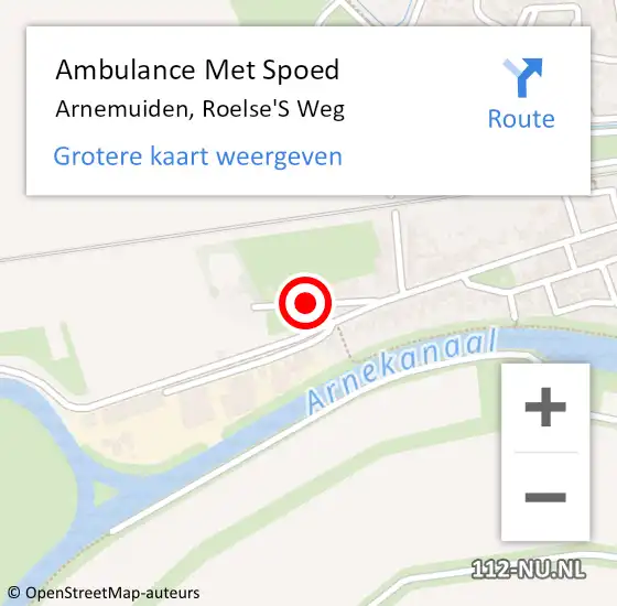 Locatie op kaart van de 112 melding: Ambulance Met Spoed Naar Arnemuiden, Roelse'S Weg op 9 januari 2018 19:39
