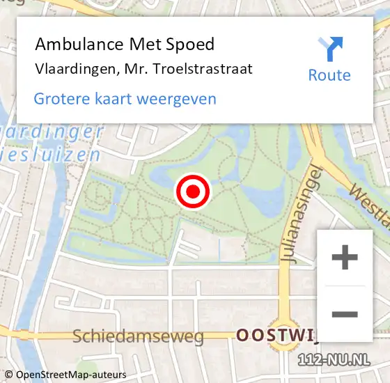 Locatie op kaart van de 112 melding: Ambulance Met Spoed Naar Vlaardingen, Kon Wilhelminahaven Zoz op 9 januari 2018 19:45