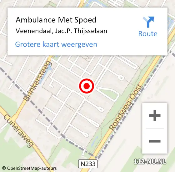Locatie op kaart van de 112 melding: Ambulance Met Spoed Naar Veenendaal, Jac.P. Thijsselaan op 9 januari 2018 20:59