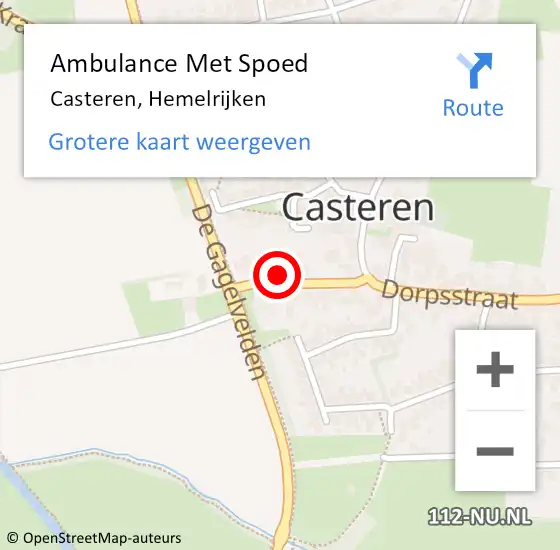 Locatie op kaart van de 112 melding: Ambulance Met Spoed Naar Casteren, Hemelrijken op 9 januari 2018 21:21
