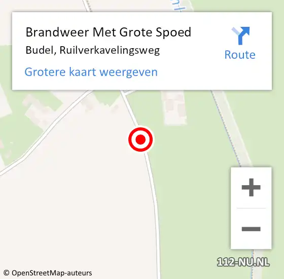 Locatie op kaart van de 112 melding: Brandweer Met Grote Spoed Naar Budel, Ruilverkavelingsweg op 9 januari 2018 23:17