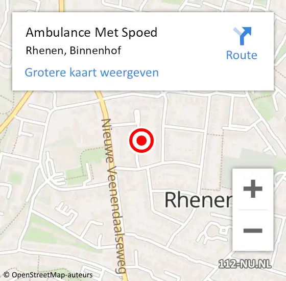 Locatie op kaart van de 112 melding: Ambulance Met Spoed Naar Rhenen, Binnenhof op 10 januari 2018 05:01